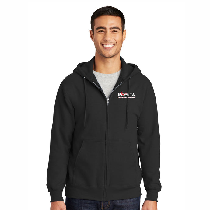 Adult Embroidered Fullzip Hoody Black