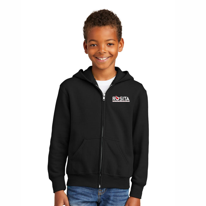 Youth Embroidered Fullzip Hoody Black