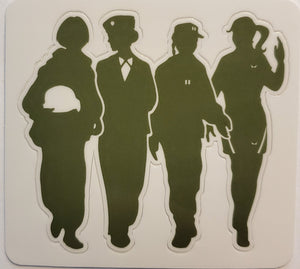 Air Force WOF sticker 3 pack Blk/Olive/Pink - FREE SHIPPING